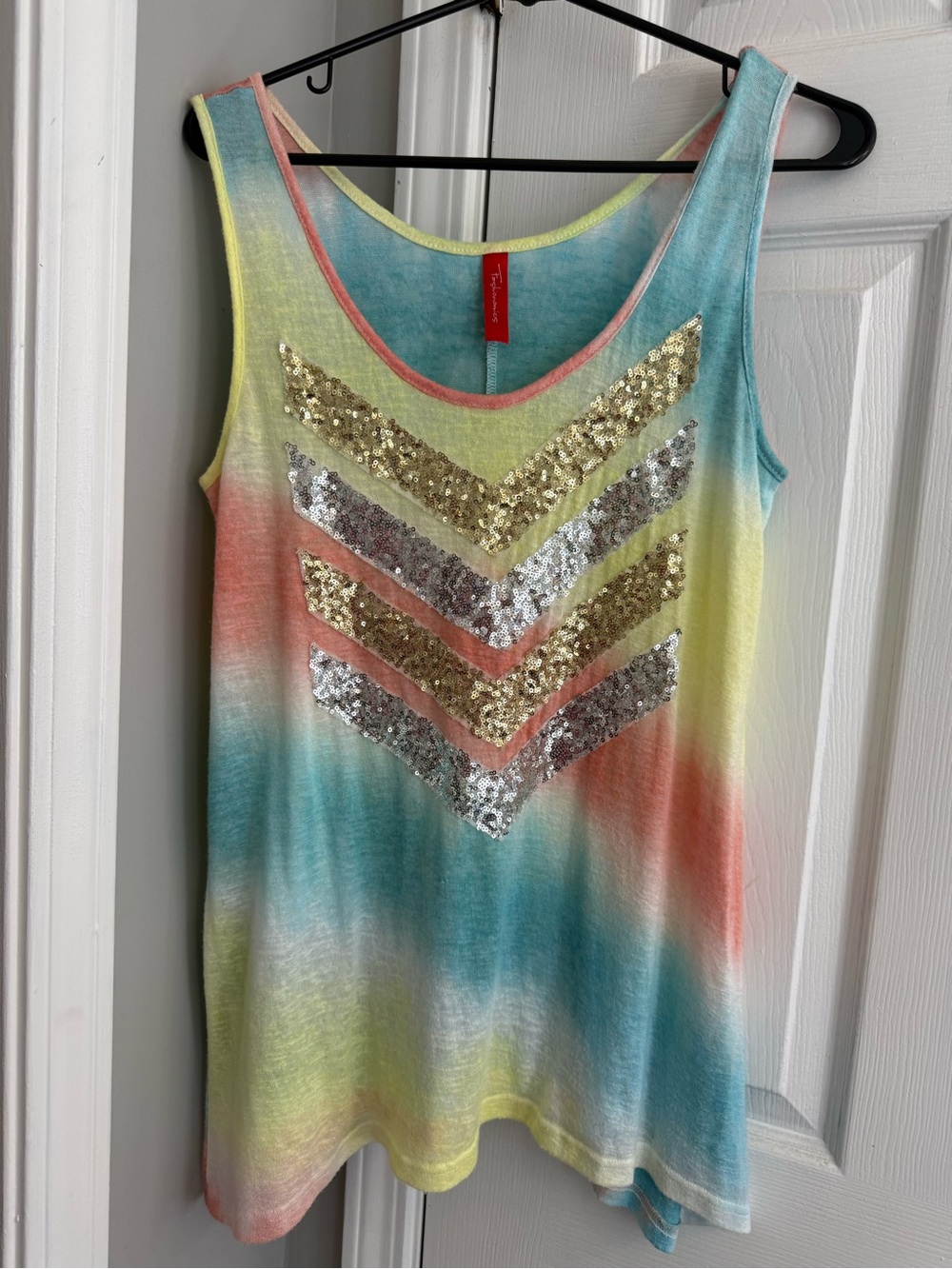Women’s Multi-Color Sequin Chevron Tank Top